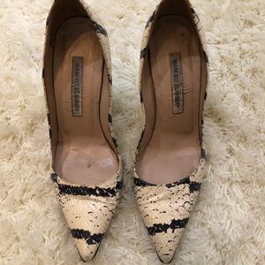 Manolo Blahnik snakeskin BB pump